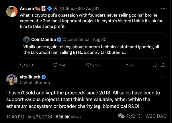 Ethereum大跌“元兇”？創(chuàng)始人V神持續(xù)賣出被質(zhì)疑圖片